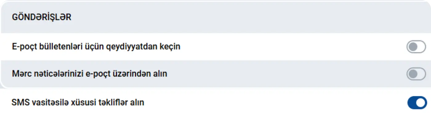 Hesab Parametrləri və İdarəetmə